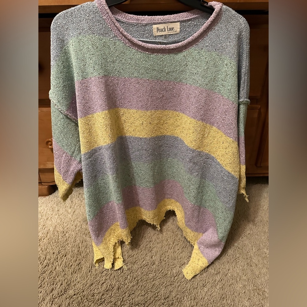 NWOT PEACH LOVE PASTEL SWEATER